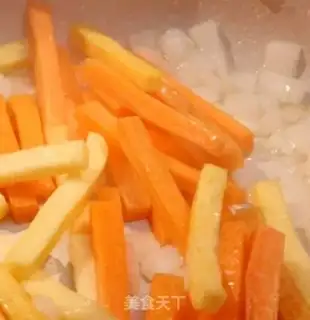 Make Carrot rice step 1