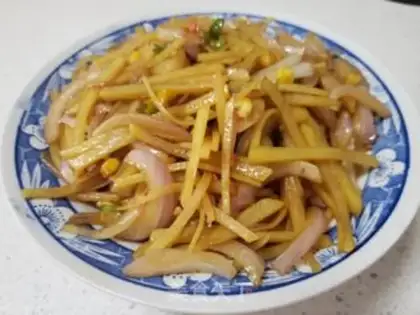 Make Cornfried onion potatoes step 6