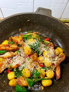 Make Chicken wings, potatoes step 7