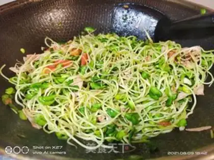 Make Ham and black bean sprouts step 6