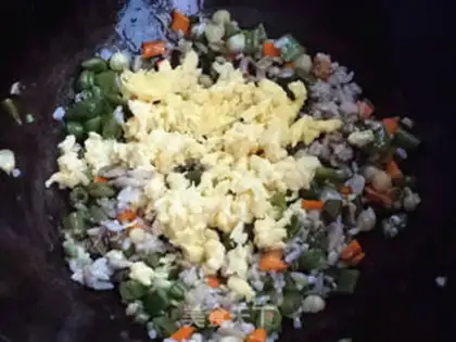 Make Soybean fried rice step 8