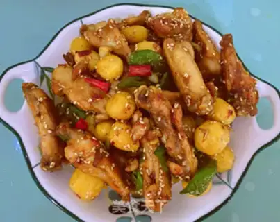 Make Chicken wings, potatoes step 8