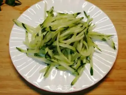 Make Cleaning of salmon cucumber rolls step 1