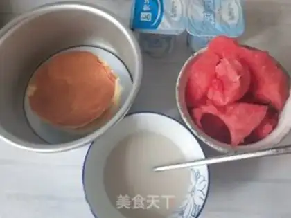 Make Sour cream watermelon cake step 1