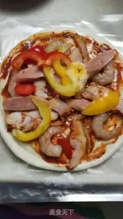 Make Family chicken pizza step 7