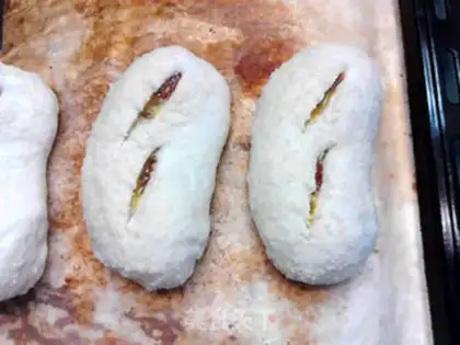 Make Cheese mustard sausage bread step 17