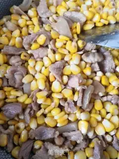 Make Sweet corn fried meat step 3