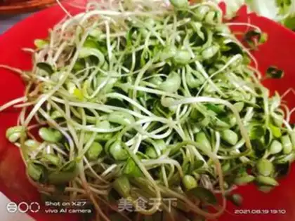Make Five flowers and black bean sprouts step 1
