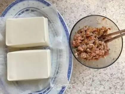 Make Meat tofu step 1