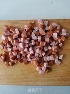 Make Cheese sausage fried rice step 2