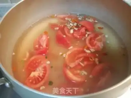 Make Pumpkin tomato egg soup step 3
