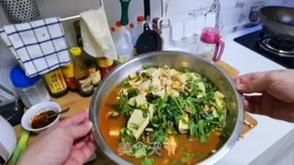 Make Pork powdered bean peel step 16