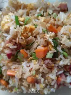 Make Red intestinal fried rice step 5