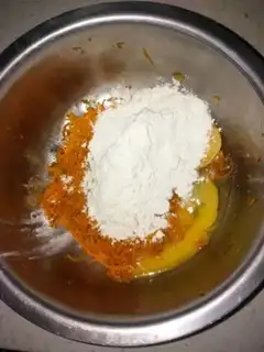 Make Pumpkin eggcake step 7
