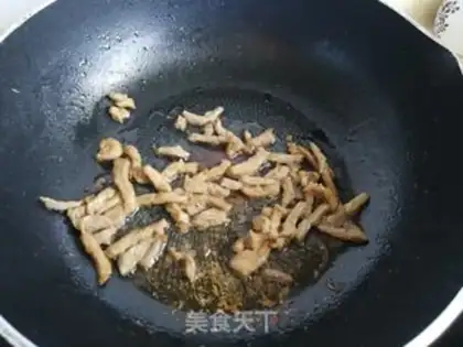 Make Potato leaves and fried meat step 2