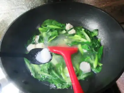 Make Sausage shrimp cuisine to cook fans step 7
