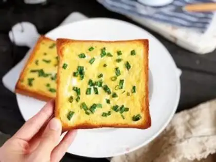 Make Onion egg toast step 8