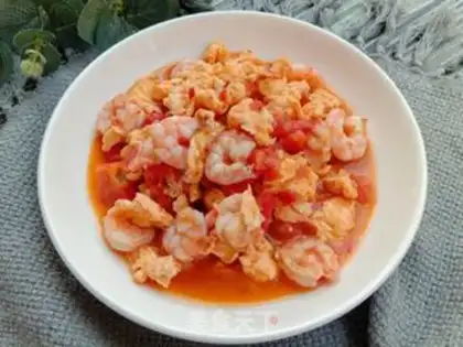 Make Tomato eggs and shrimp step 6