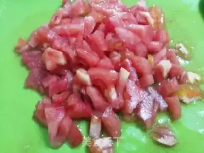 Make Tomato egg fried rice step 1
