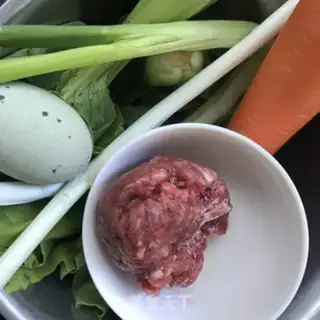 Make Beef leather egg congee step 0