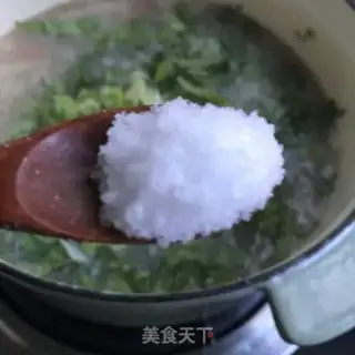 Make Beef leather egg congee step 8