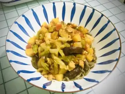 Make Chicken mushrooms and potatoes. Noodles step 13