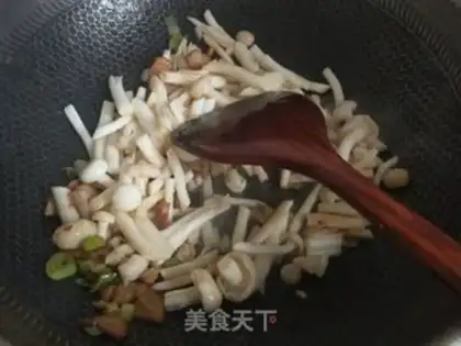 Make White mushroom fried meat step 3