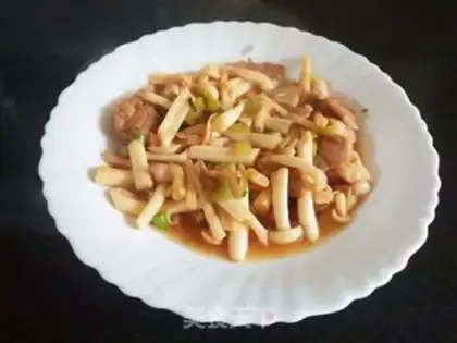 Make White mushroom fried meat step 5