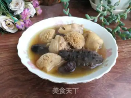 Make Chicken soup with sea cucumber mushrooms step 9