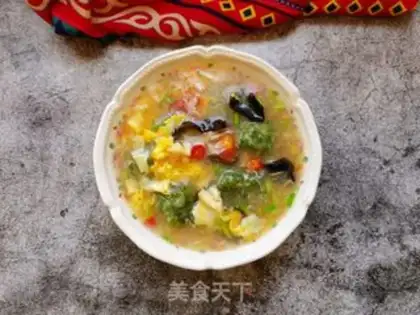 Make Shrimp skinball egg soup step 14