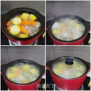 Make Lotus carrots, cornbone soup step 4