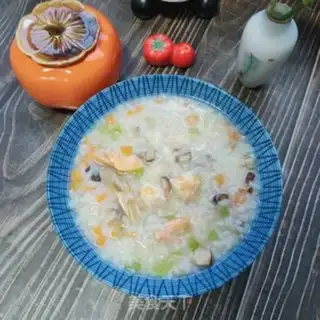 Make Shrimp and vegetable congee step 12