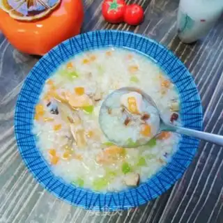 Make Shrimp and vegetable congee step 13