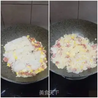 Make Sausage egg fried rice step 4