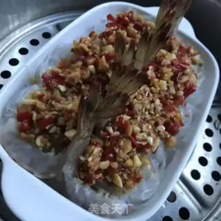 Make Garlic fan steamed shrimp step 6