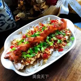 Make Garlic fan steamed shrimp step 9