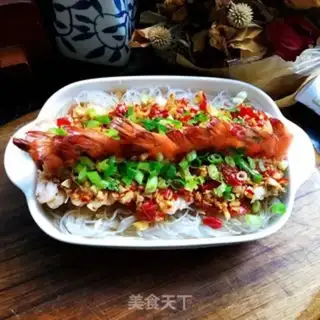 Make Garlic fan steamed shrimp step 11
