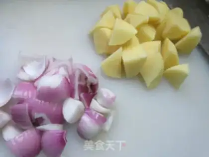 Make Onion sausage potato rice step 2