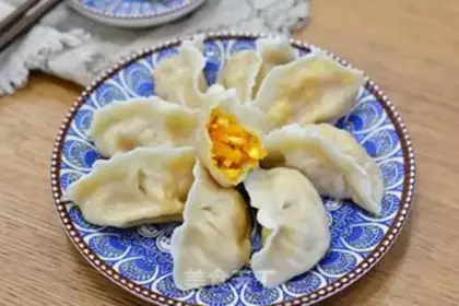 Make Egg pumpkin dumplings step 10