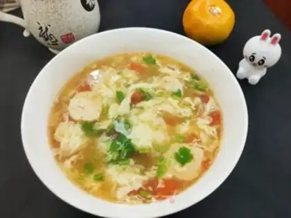 Make Tomato shrimp egg soup step 13