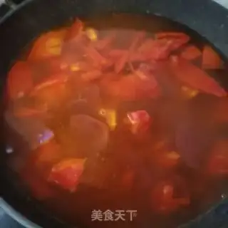 Make The meatballs, the purple mountain medicine tomato soup step 21
