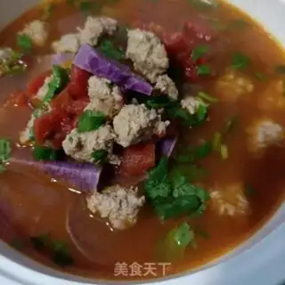 Make The meatballs, the purple mountain medicine tomato soup step 28