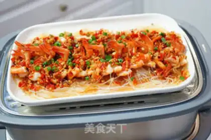 Make Garlic fan steamed shrimp step 12
