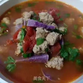 Make The meatballs, the purple mountain medicine tomato soup step 29