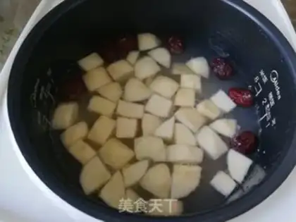 Make Apple date congee step 3