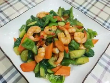 Make cucumber pepper shrimp step 14