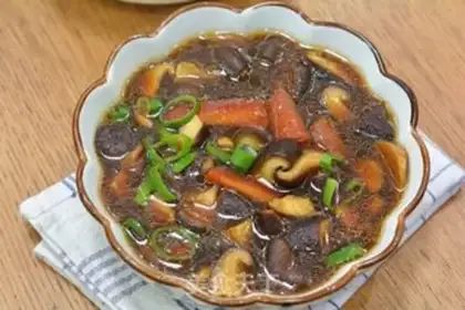 Make Beef soup and mushroom carrots step 11