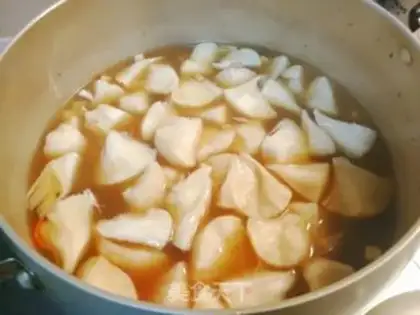 Make Monkey-head mushroom tofu step 4