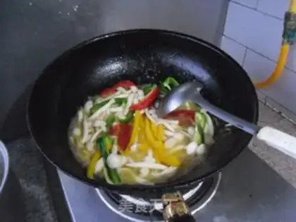 Make Shrimp, white mushroom step 8