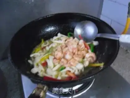 Make Shrimp, white mushroom step 9